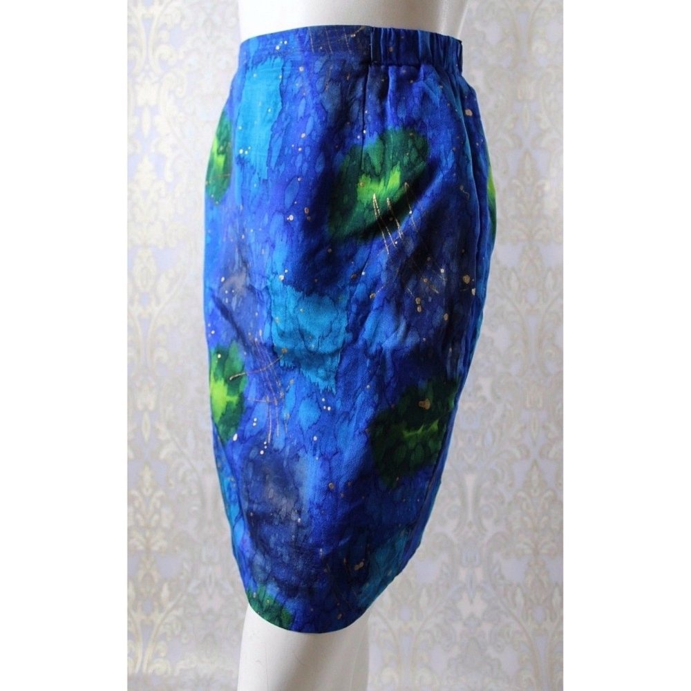 80s CRISCIONE Splatter PAINTED GALAXY SILK Skirt